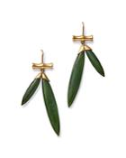 Annette Ferdinandsen Design 14k Yellow Gold Jade Bamboo Drop Earrings