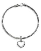 John Hardy Sterling Silver Classic Chain Heart Charm Mini Chain Bracelet