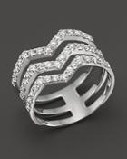 Diamond Triple Row Ring In 14k White Gold, .75 Ct. T.w. - 100% Exclusive