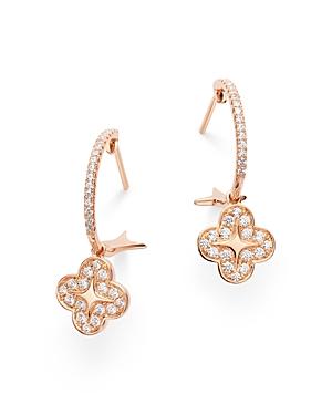 Bloomingdale's Diamond Clover Hoop Earrings In 14k Rose Gold, 0.35 Ct. T.w. - 100% Exclusive