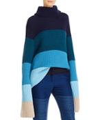 Mary Katrantzou Daisy Oversized Color-blocked Turtleneck Sweater