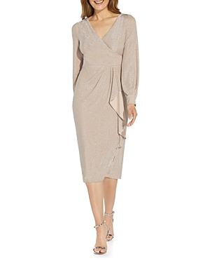 Adrianna Papell Metallic Knit Draped Dress