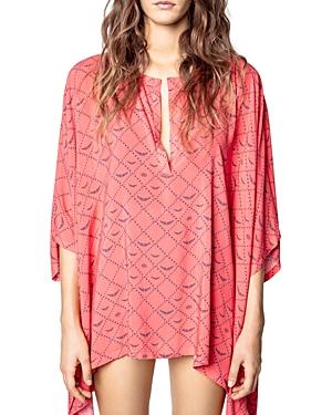Zadig & Voltaire Logo Print Caftan Swim Coverup