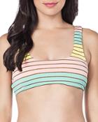 Trina Turk Lurex Stripe Bralette Bikini Top