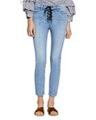 Sanctuary Robbie Lace-up Cropped Jeans In Evelyn