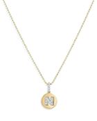 Bloomingdale's Diamond Accent Initial N Pendant Necklace In 14k Yellow Gold, 0.05 Ct. T.w. - 100% Exclusive