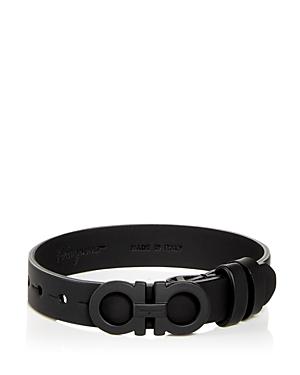Salvatore Ferragamo Gancini Rubberized Leather Bracelet