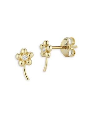 Moon & Meadow 14k Yellow Gold & Diamond Flower Stud Earrings - 100% Exclusive