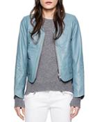 Zadig & Voltaire Vencia Embroidered Leather Jacket