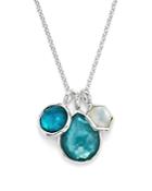 Ippolita Sterling Silver Wonderland Mother-of-pearl & Clear Quartz Doublet Triple Charm Necklace In Bermuda, 16