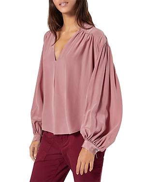 Joie Lasha Puff Sleeve Silk Blouse