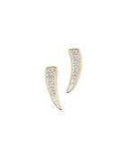 Adina Reyter 14k Yellow Gold Pave Diamond Tusk Earrings