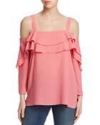 Nydj Tiered Ruffle Cold Shoulder Blouse - 100% Exclusive