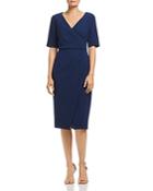 Adrianna Papell Textured Crepe Faux Wrap Dress