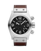 Brera Orologi Eterno Chrono Stainless Steel Watch With Brown Leather Strap, 45mm