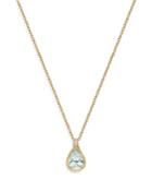 Bloomingdale's Pear Shaped Prasiolite & Diamond Accent Pendant Necklace In 14k Yellow Gold, 18 - 100% Exclusive