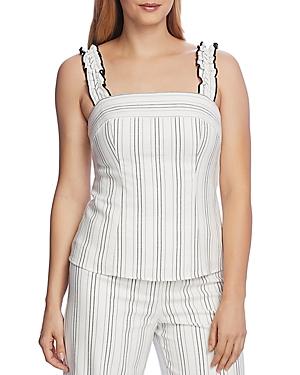 Vince Camuto Ruffle-strap Pinstripe Top