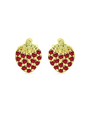 Aqua Ruby & Crystal Strawberry Stud Earrings - 100% Exclusive