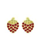 Aqua Ruby & Crystal Strawberry Stud Earrings - 100% Exclusive