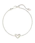 Kendra Scott Ari Mother Of Pearl Heart Charm Link Bracelet