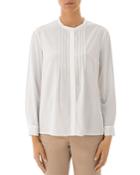 Peserico Pleated Silk-blend Button-front Blouse