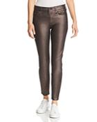 7 For All Mankind Shine Ankle Skinny Jeans In Gunmetal