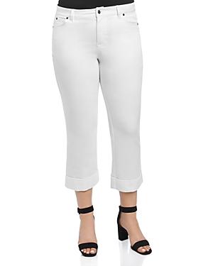 Foxcroft Plus Cropped Jeans In White