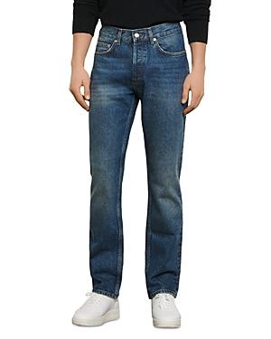 Sandro Regular Washed Straight Fit Jeans In Blue Vintage