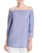 Theory Joscla Icon Shirting Off-the-shoulder Top