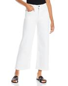 Lafayette 148 New York High Rise Wide Leg Ankle Jeans In Washed Plaster