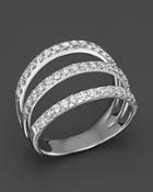 Diamond Triple Row Ring In 14k White Gold, .85 Ct. T.w. - 100% Exclusive