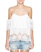 Lucy Paris Off-the-shoulder Lace Sweetheart Top - Bloomingdale's Exclusive