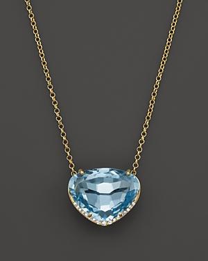 Vianna Brasil 18k Yellow Gold Necklace With Blue Topaz And Diamond Accents, 16.5