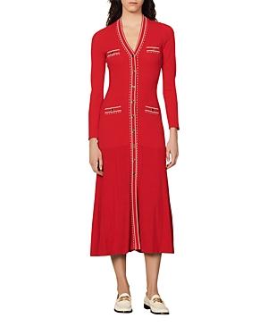 Sandro Esmeralda Knit Midi Dress