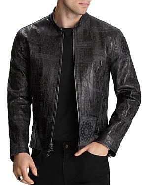 John Varvatos Collection Embossed-leather Slim Fit Jacket