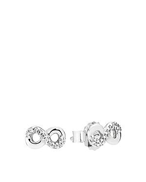 Pandora Stud Earrings - Sterling Silver & Cubic Zirconia Infinite Love