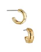 Nadri Key Item Pave Star C Hoop Earrings In 18k Gold Plated
