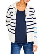 Nic+zoe Sailor Stripe Zip Up Cardigan