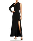 Avery G One-shoulder Long Sleeve Gown