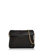 Halston Heritage Tina Double Flap Convertible Leather Clutch