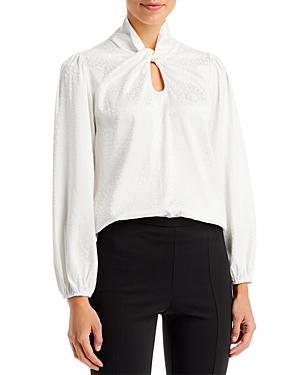 Status By Chenault Jacquard Twist Neck Blouse