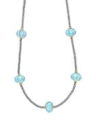 Lagos 18k Gold & Sterling Silver Caviar Forever Sky Blue Topaz Melon Bead Station Rope Necklace, 16