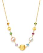 Marco Bicego 18k Yellow Gold Africa Gemstone Pearl Beaded Collar Necklace, 16