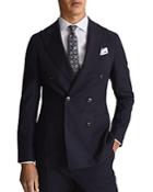 Reiss Nether Flannel Slim Fit Double Breasted Blazer