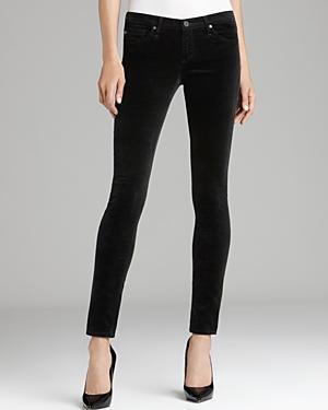 Ag Adriano Goldschmied Jeans - The Legging Velour In Super Black