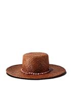 Gigi Burris Millinery Beaded-trim Straw Sun Hat