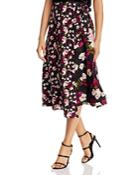 Calvin Klein Mixed-floral Faux-wrap Skirt