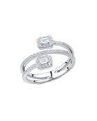 Bloomingdale's Diamond Emerald-cut Bypass Ring In 14k White Gold, 0.50 Ct. T.w. - 100% Exclusive