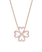 Diamond Four-leaf Clover Pendant Necklace In 14k Rose Gold, .40 Ct. T.w.