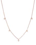 Bloomingdale's Diamond Bezel Charm Station Necklace In 14k Rose Gold, 0.25 Ct. T.w. - 100% Exclusive